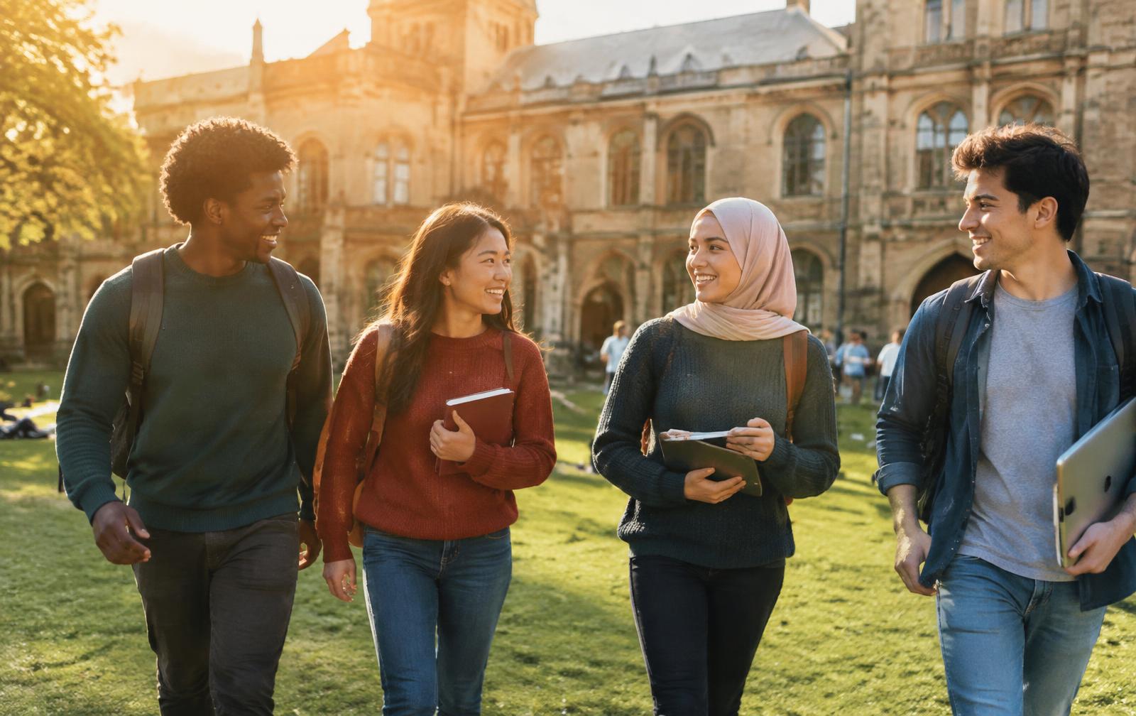 International students on campus